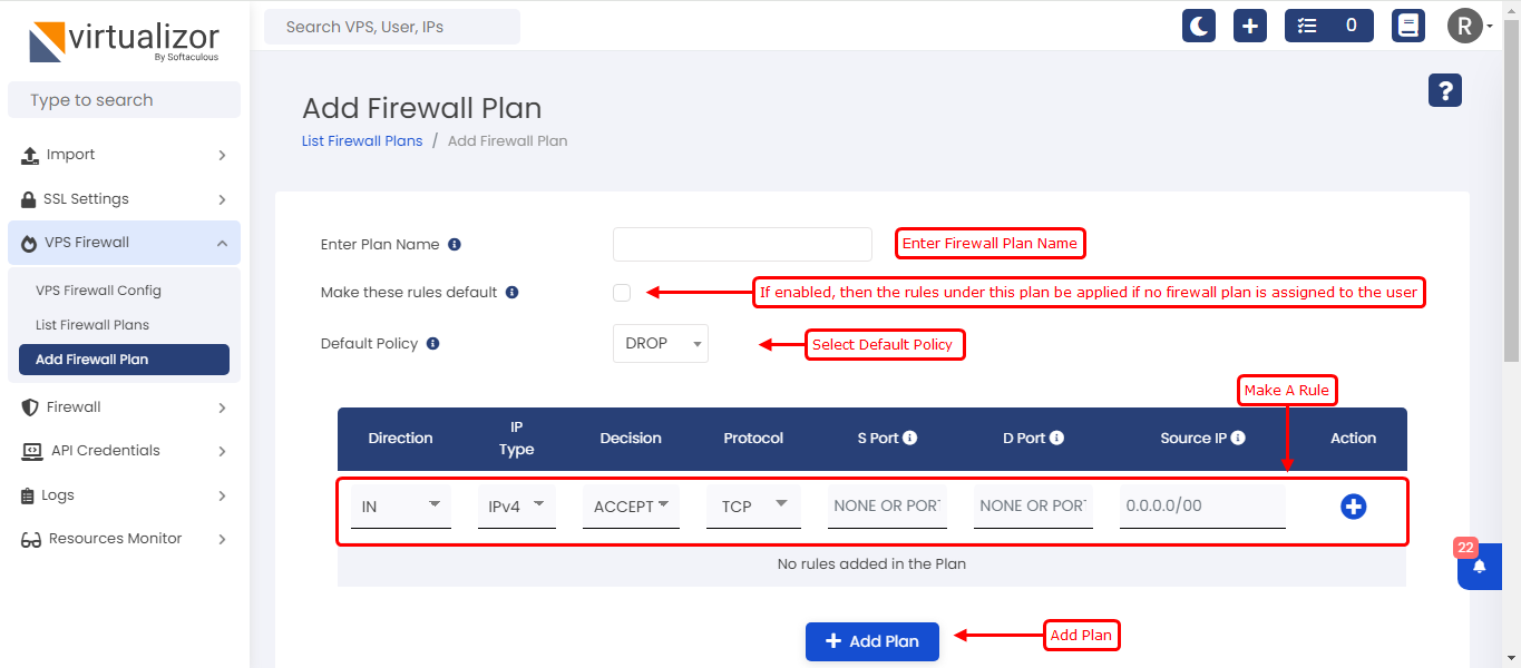 Add Firewall Plan