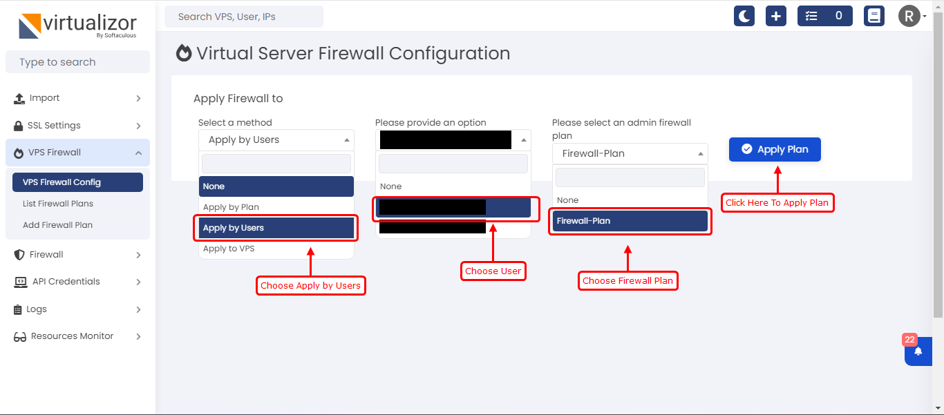 VPS Firewall Configuration Users